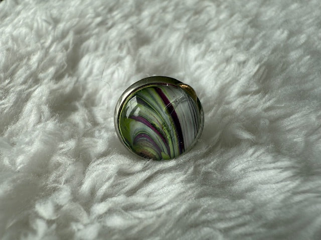 Silver/Green/Purple Studs