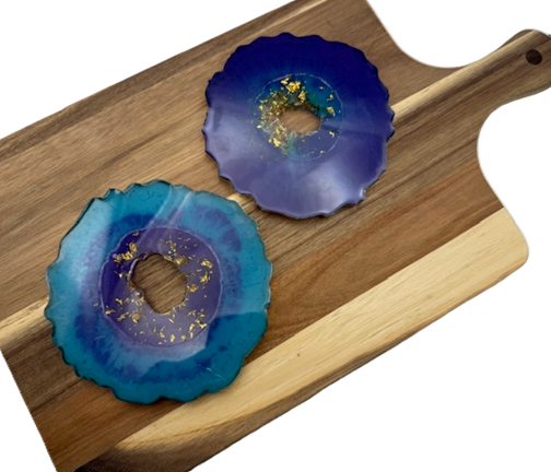 Midnight Tides Geode Coasters - Set of 2