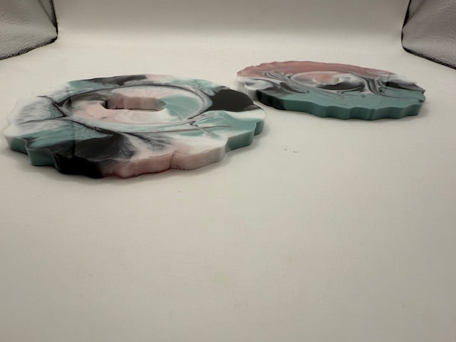Pastel Drift Resin Coaster Set - Set of Two