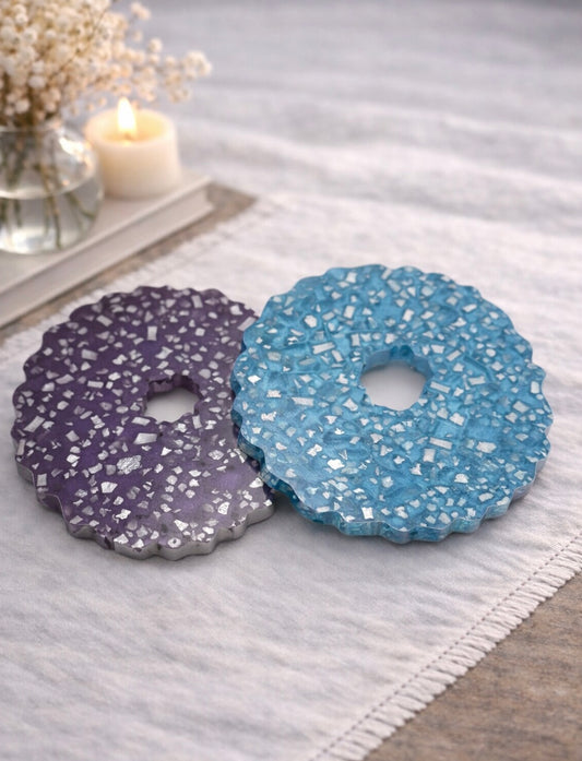 Twilight & Tide Geode Coaster Set - Set of 2