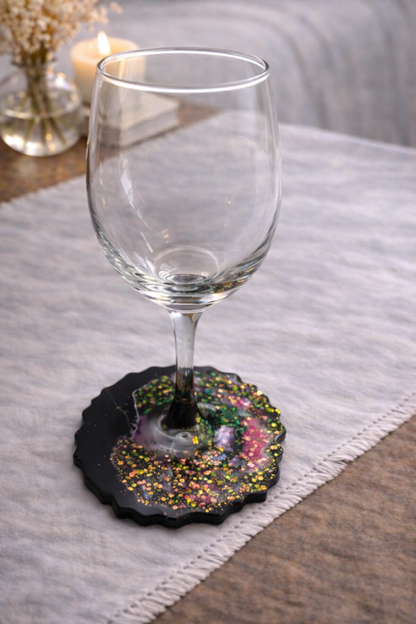 Pink Geode Spark Wine Glass - Oversized Base