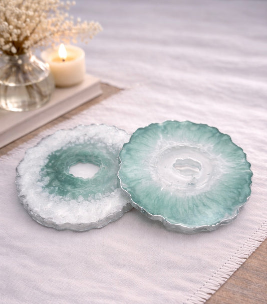 Seafoam Crystal Tide Coaster Set - Set of 2