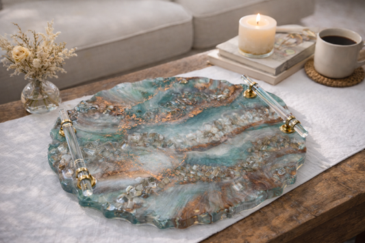 Copper Tide Geode Tray