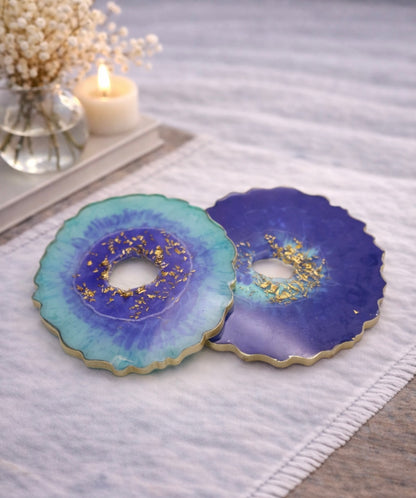 Midnight Tides Geode Coasters - Set of 2