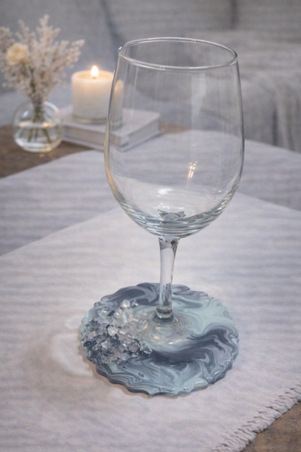 Storm Tide Resin Bottom Wine Glass - Oversized Base