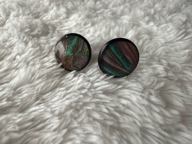 Black/Multi Color Studs