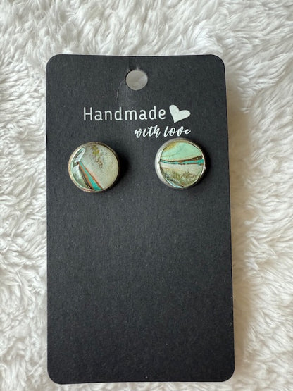 Silver/Earth Tone Studs