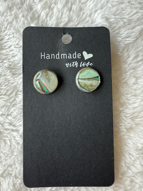 Silver/Earth Tone Studs