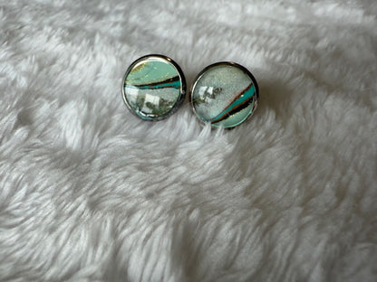 Silver/Earth Tone Studs
