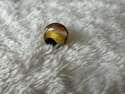 Gold/Teal/Pearl/Black Studs