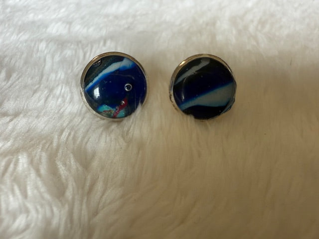 Silver/Blue Studs