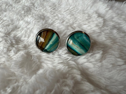 Silver/Earth Studs