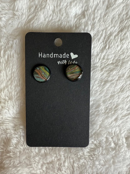 Black Multicolor Studs