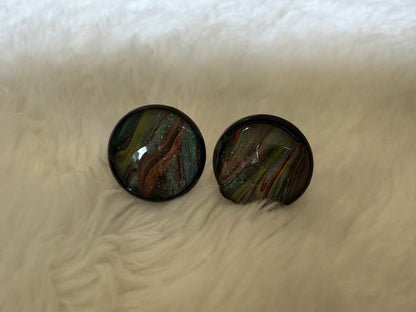 Black Multicolor Studs