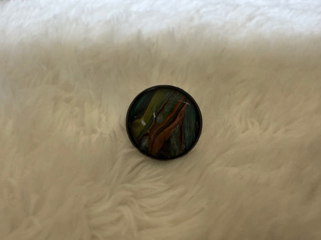 Black Multicolor Studs