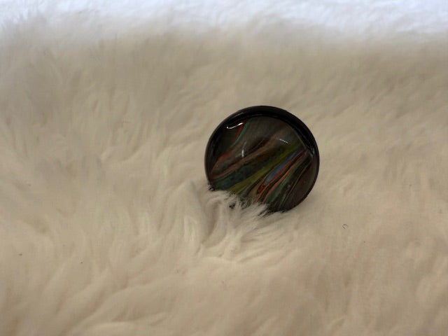 Black Multicolor Studs