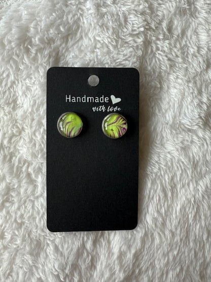 Silver/Green Studs