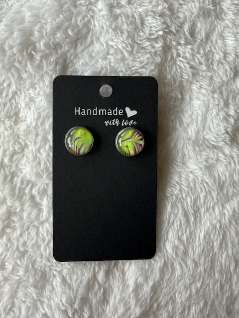 Silver/Green Studs
