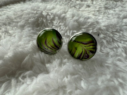 Silver/Green Studs