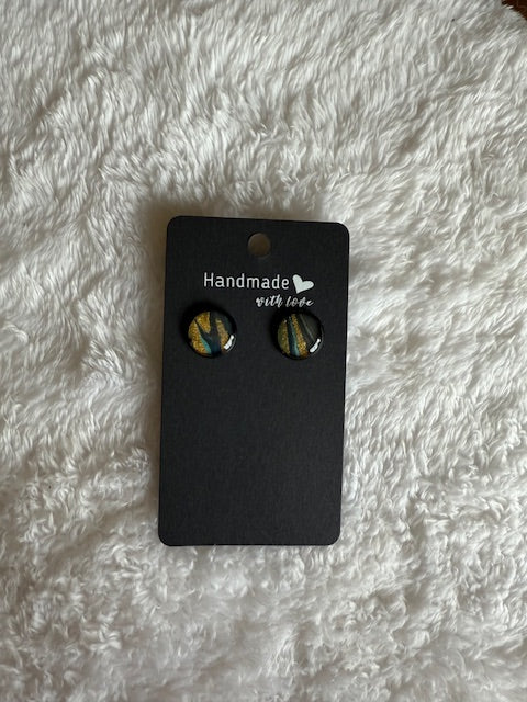 Black/Teal/Gold Studs