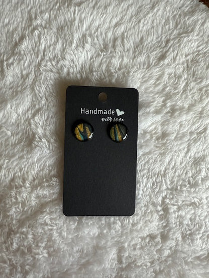 Black/Teal/Gold Studs