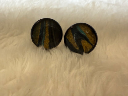 Black/Teal/Gold Studs