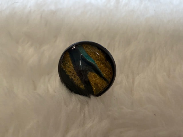 Black/Teal/Gold Studs
