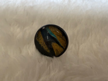 Black/Teal/Gold Studs