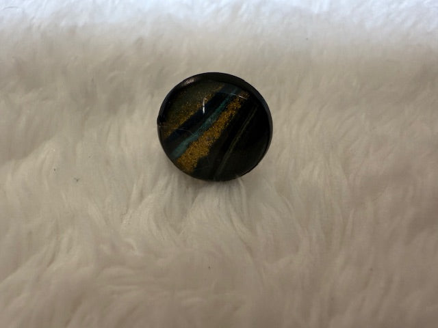 Black/Teal/Gold Studs