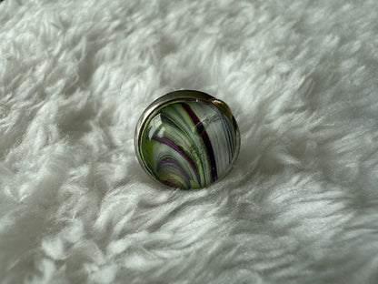 Silver/Green/Purple Studs