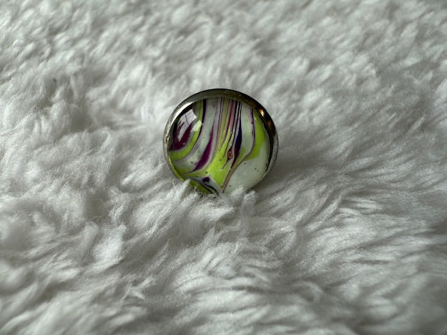 Silver/Green/Purple Studs