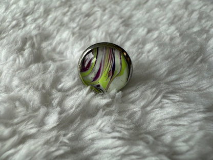 Silver/Green/Purple Studs