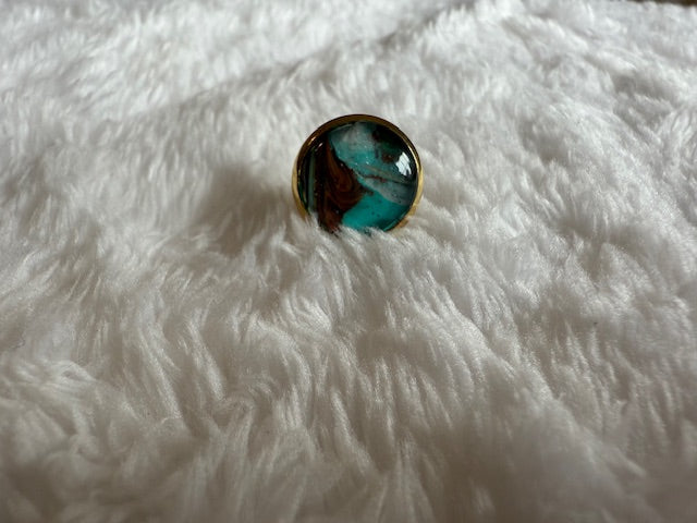 Gold/Teal/Burnt Umber