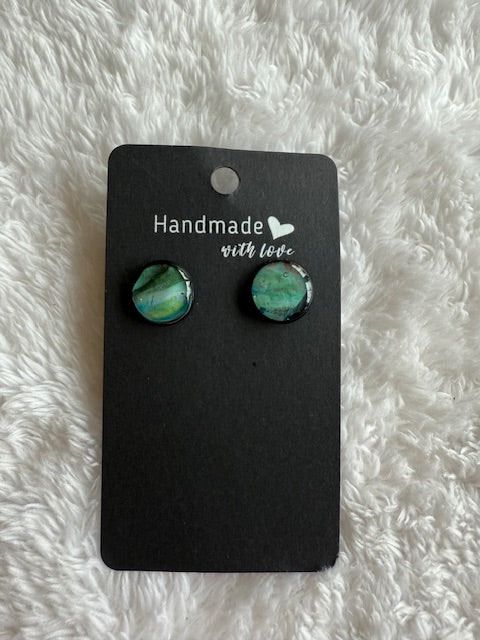 Black/Green Studs