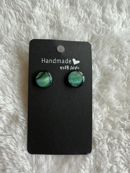 Black/Green Studs