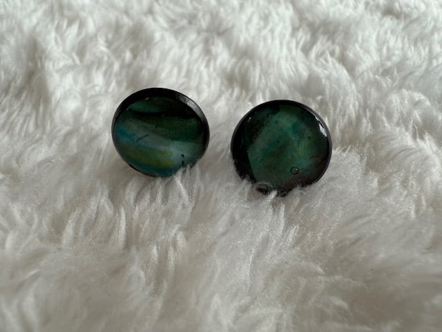 Black/Green Studs
