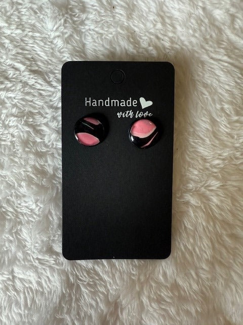 Black and Pink Studs