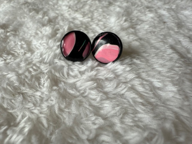 Black and Pink Studs