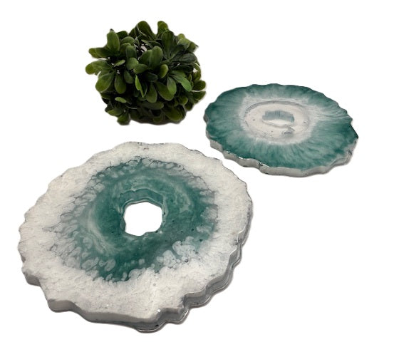 Seafoam Crystal Tide Coaster Set - Set of 2