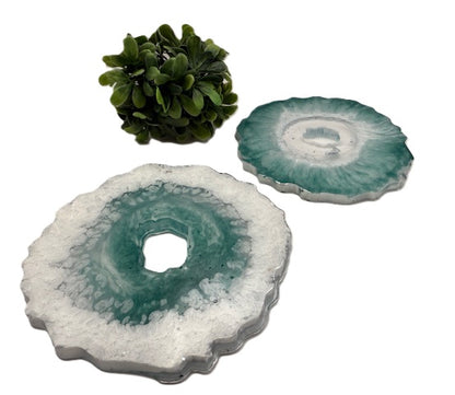 Seafoam Crystal Tide Coaster Set - Set of 2