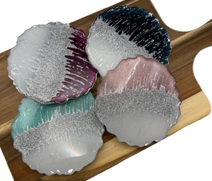 Midnight Frost Shimmer Coaster Set - Set of 4