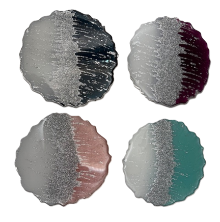 Midnight Frost Shimmer Coaster Set - Set of 4