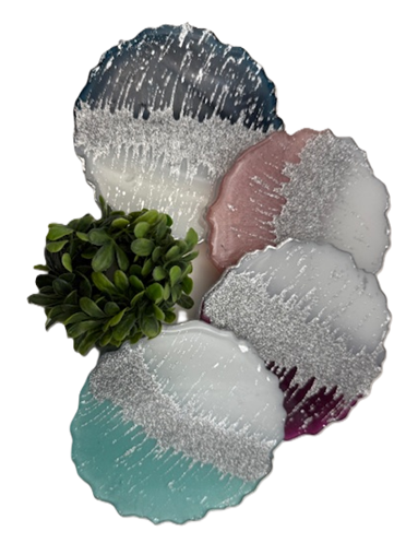 Midnight Frost Shimmer Coaster Set - Set of 4