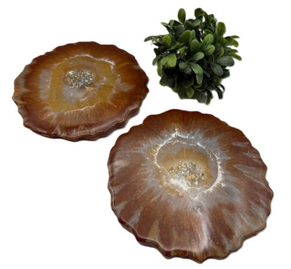 Warm Ember Geode Coaster Set - Set of 2