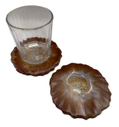 Warm Ember Geode Coaster Set - Set of 2
