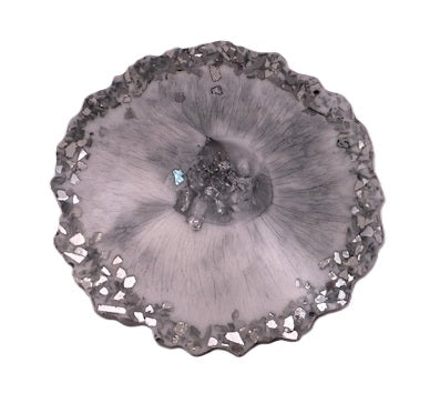 Frosted Silver Geode Coaster Set - Set of 2
