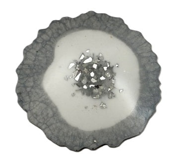 Frosted Silver Geode Coaster Set - Set of 2