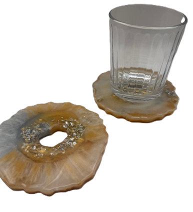 Golden Drift Bloom Coasters - Set of 2