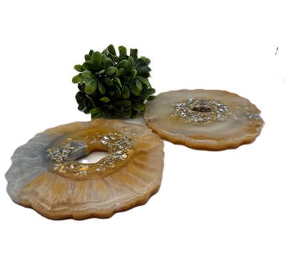 Golden Drift Bloom Coasters - Set of 2