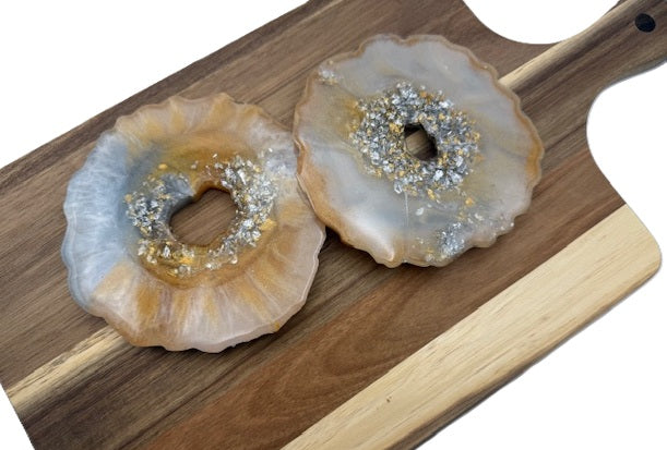 Golden Drift Bloom Coasters - Set of 2